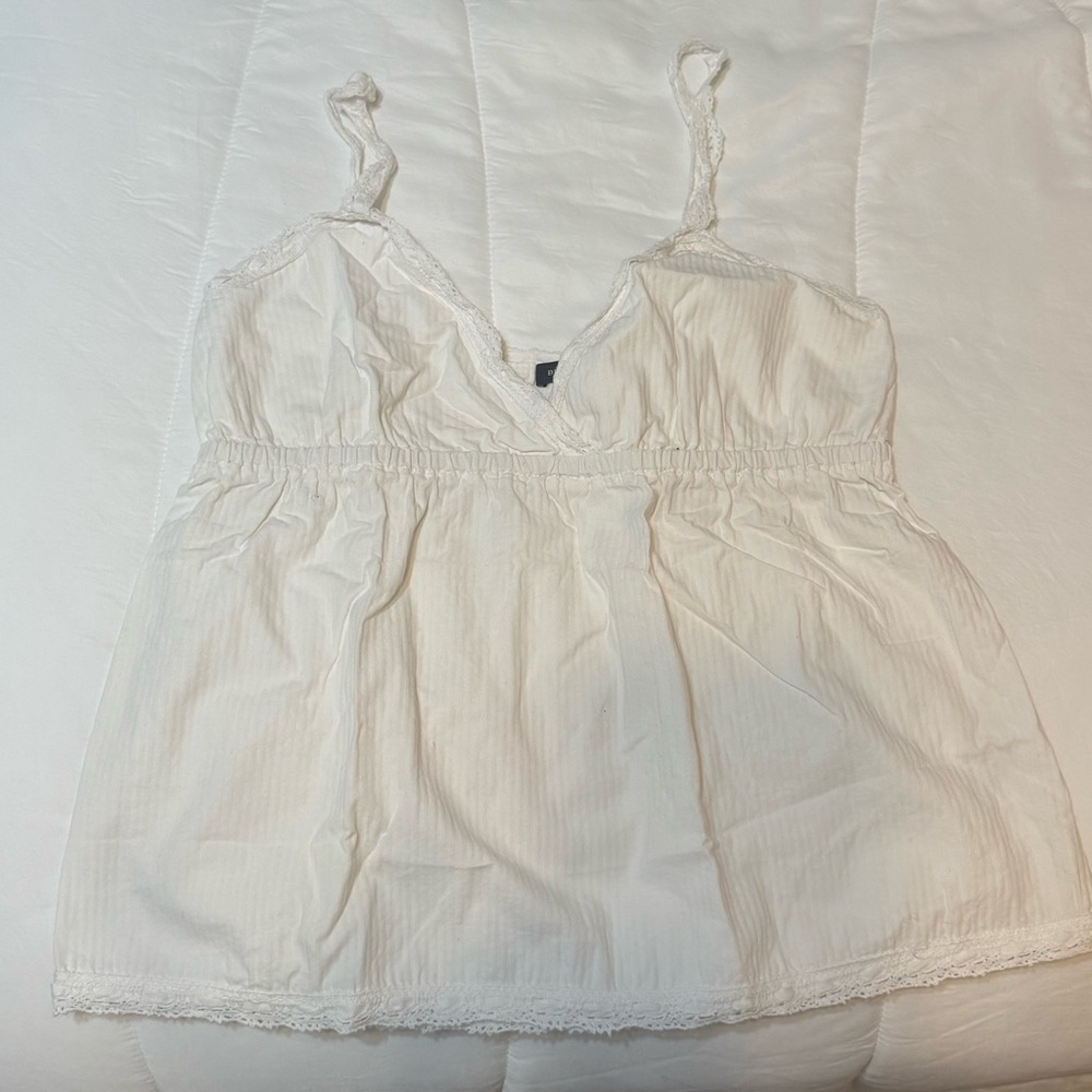 White Lace Trim Cami Top - Picture 2 of 2